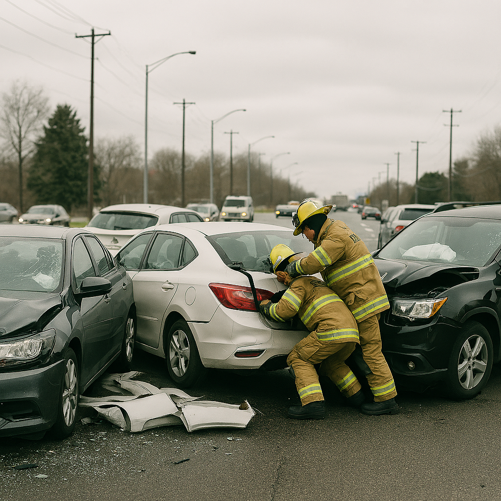 Multi-passenger collision depiction